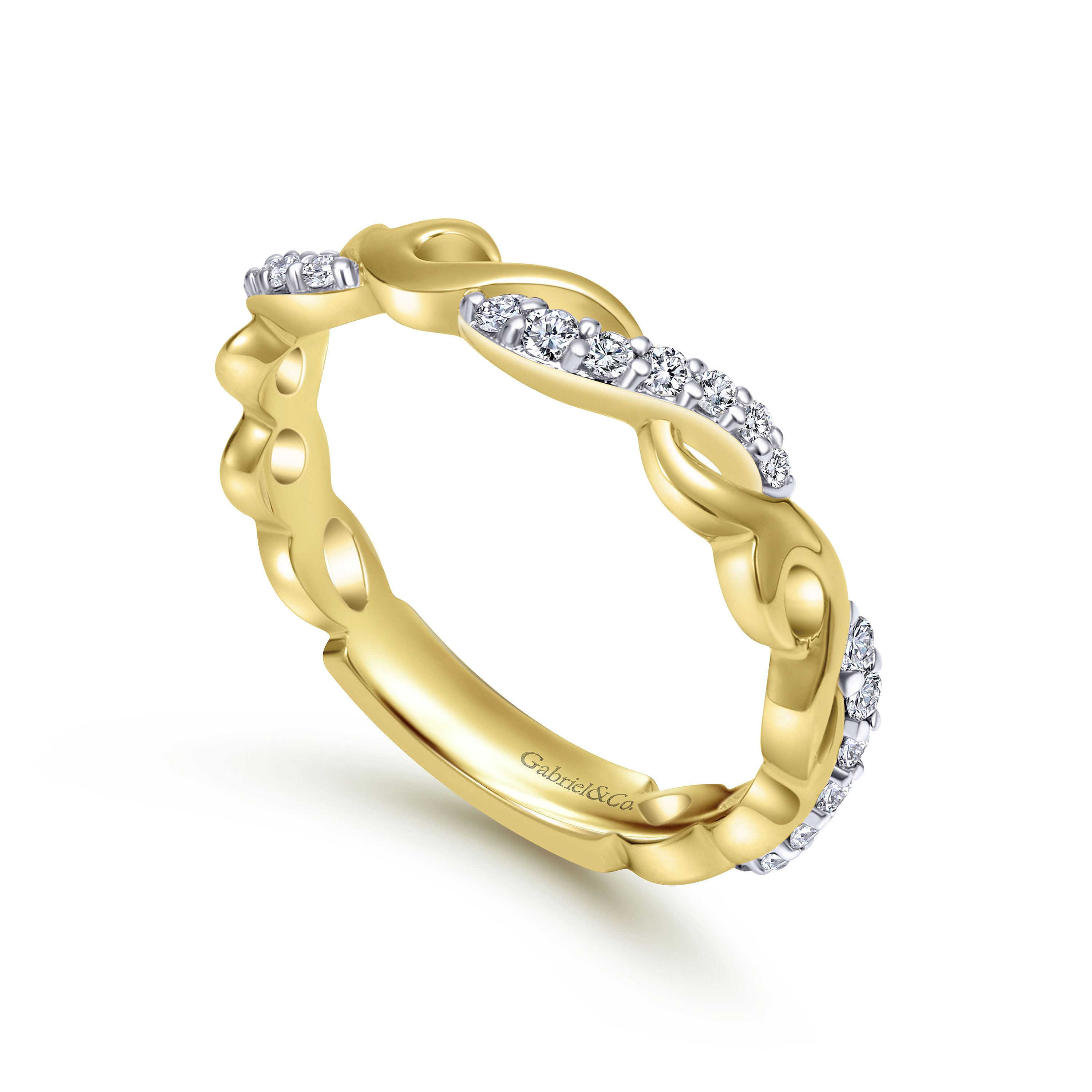 14K Yellow Gold Diamond Fashion Ladies Midi Knuckle Ring
