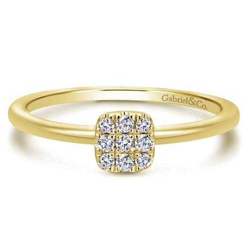 14K Yellow Gold Diamond Fashion Ladies Ring