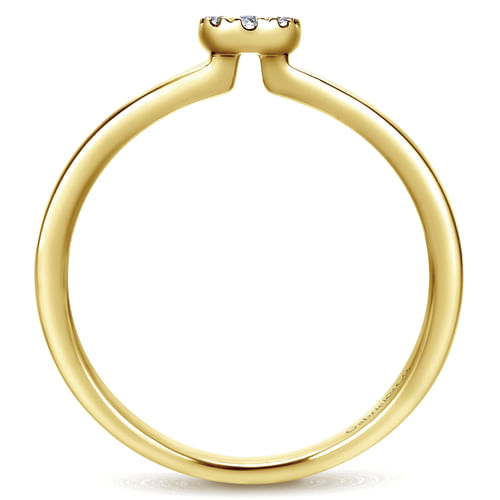 14K Yellow Gold Diamond Fashion Ladies Ring