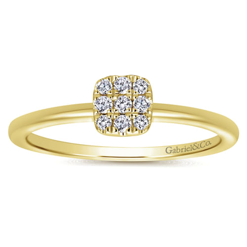14K Yellow Gold Diamond Fashion Ladies Ring