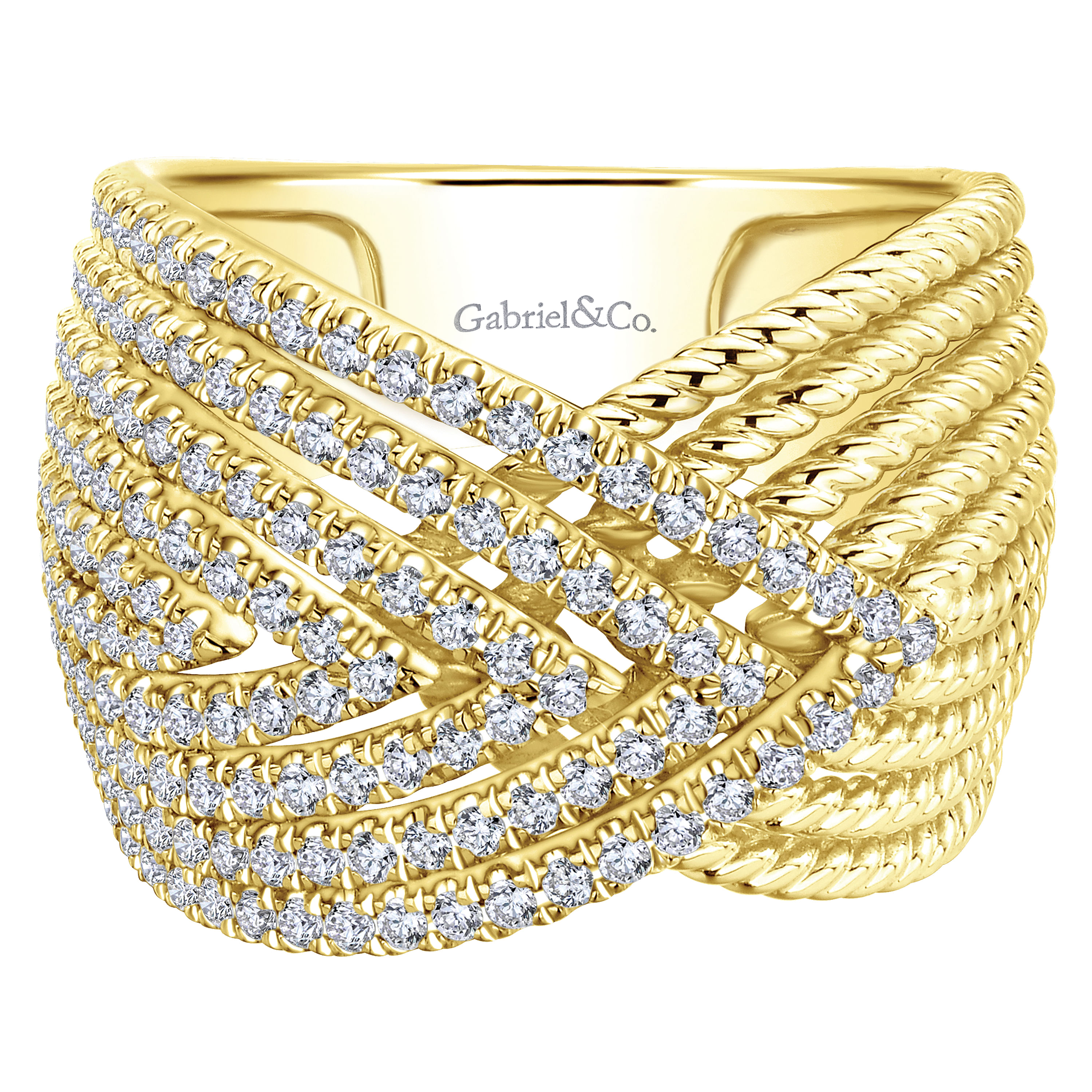 14K Yellow Gold Diamond Fashion Ladies Ring