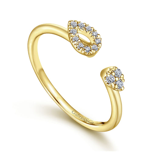 14K Yellow Gold Diamond Fashion Ladies Ring