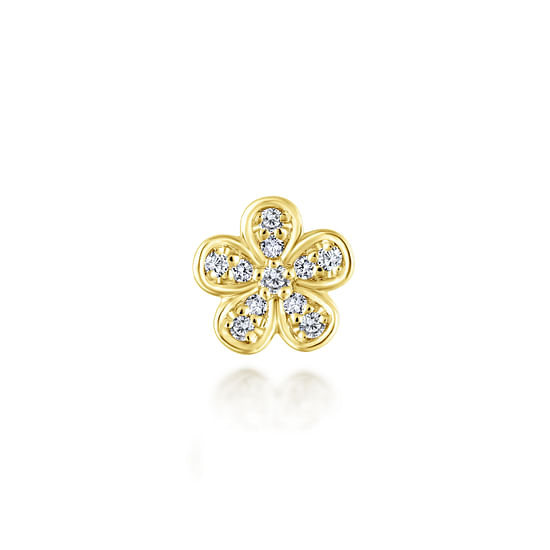 Gabriel - 14K Yellow Gold Diamond Flower Locket Charm