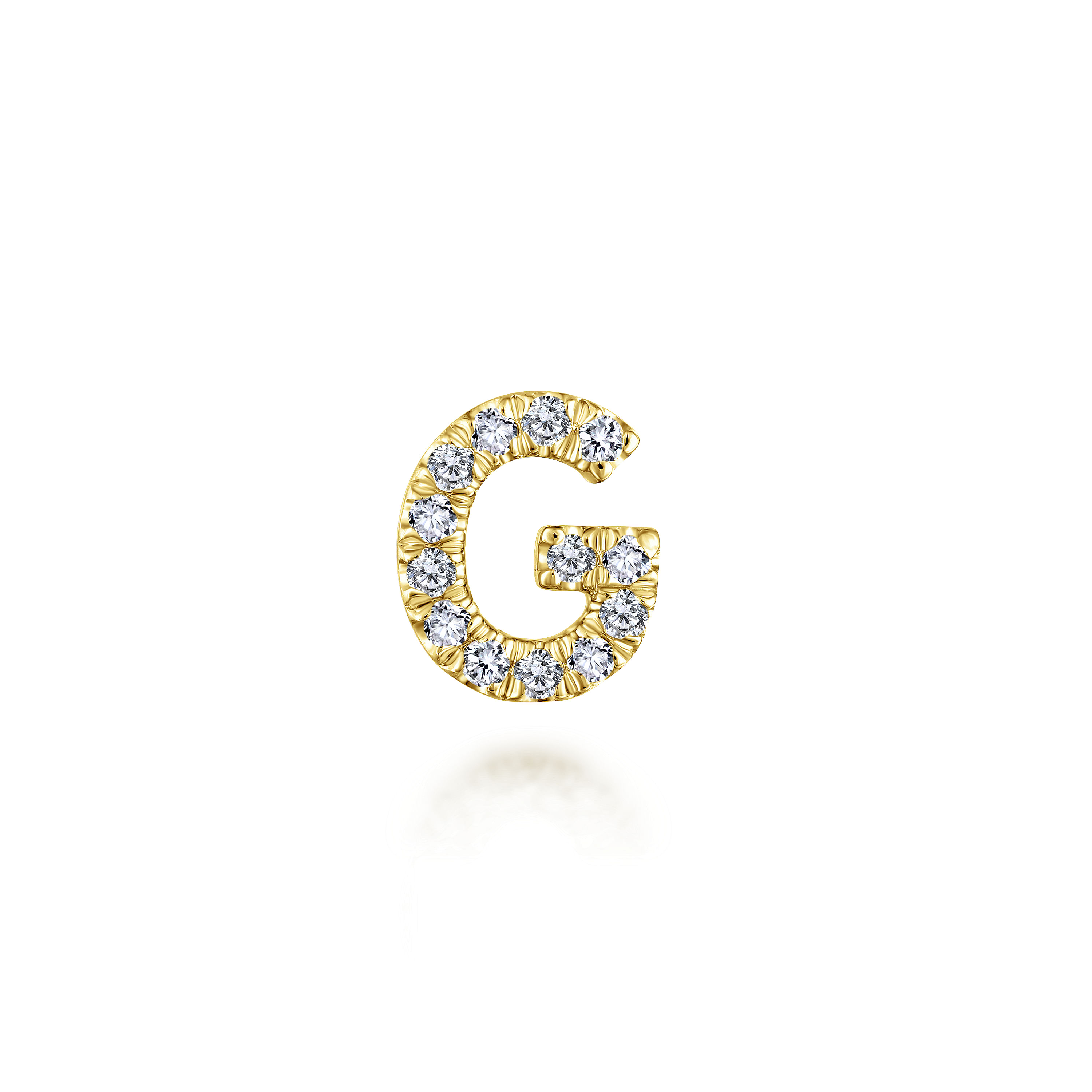14K Yellow Gold Diamond G Initial Locket Charm