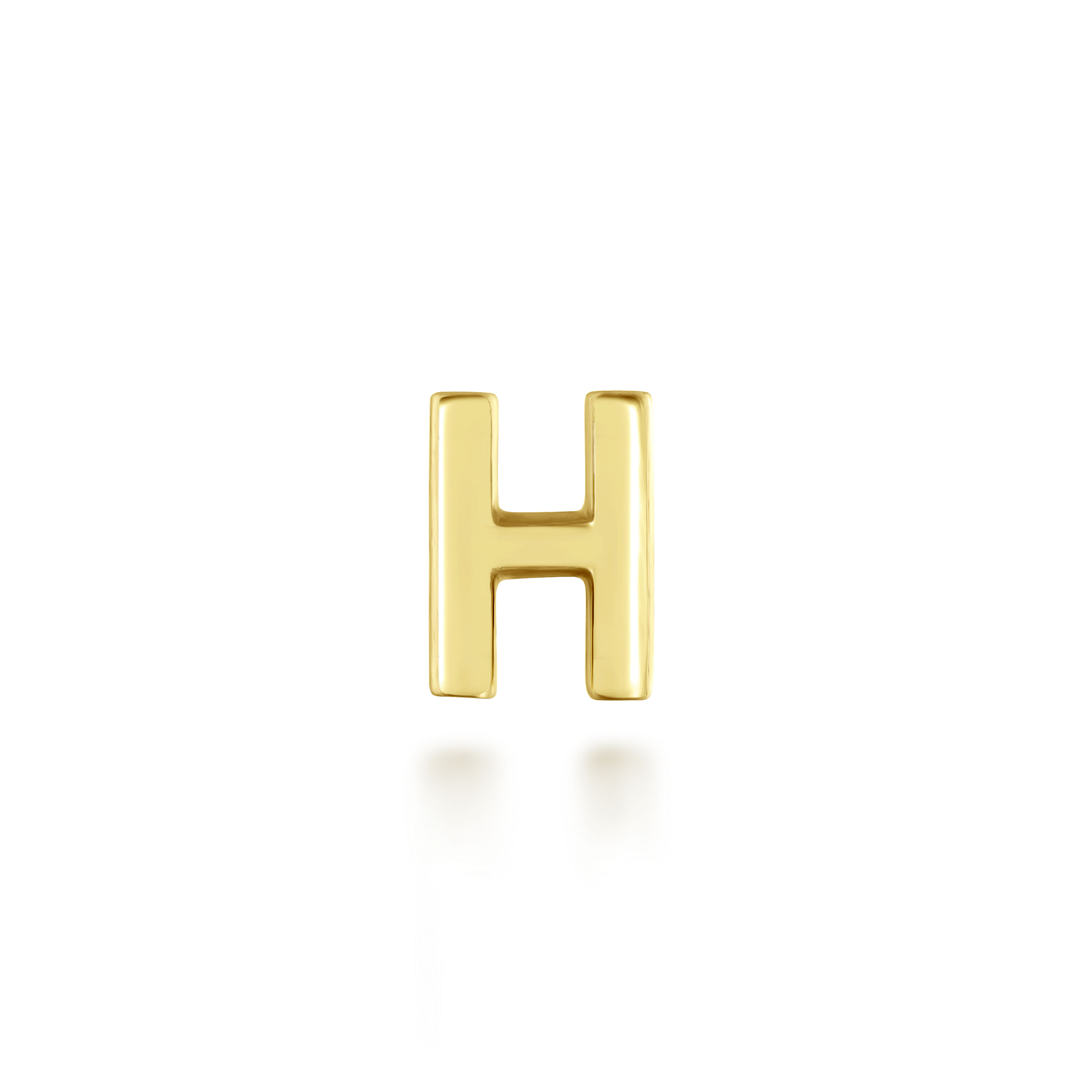 14K Yellow Gold Diamond H Initial Locket Charm