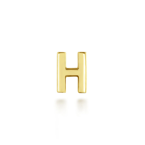 14K Yellow Gold Diamond H Initial Locket Charm