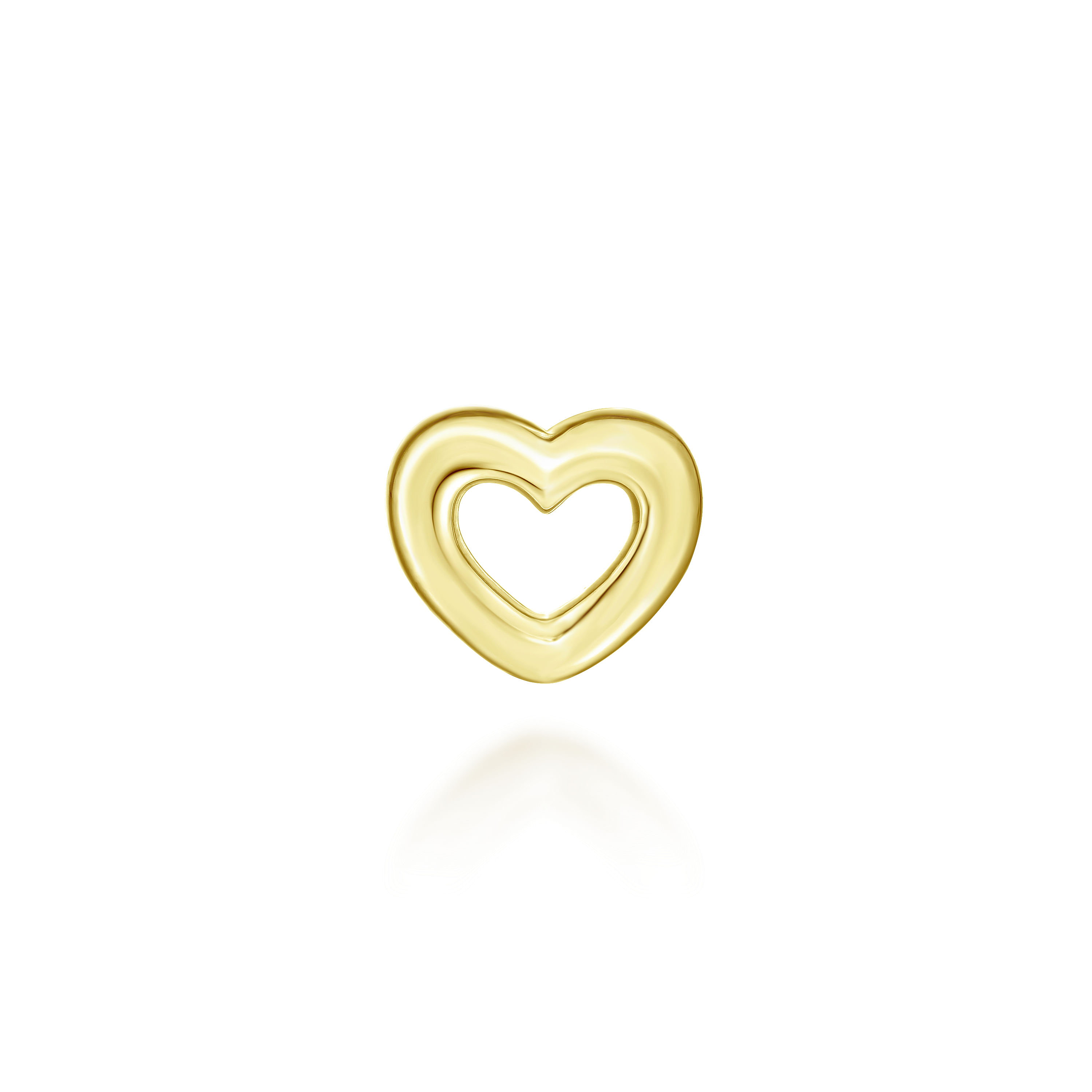 14K Yellow Gold Diamond Heart Locket Charm