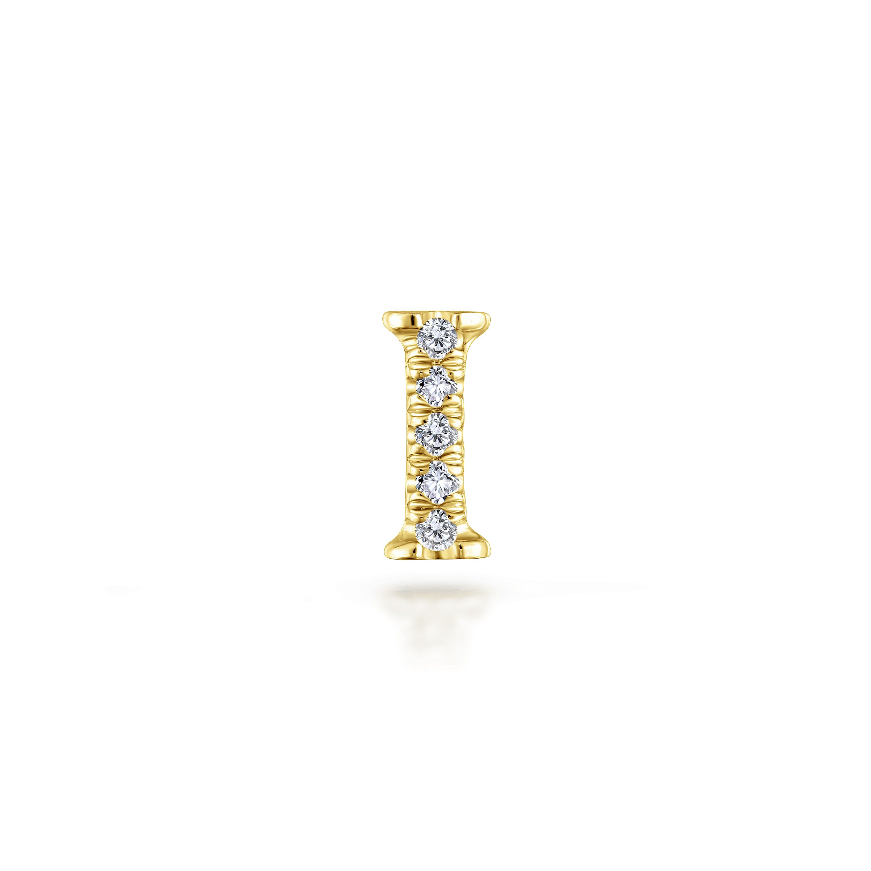 Gabriel - 14K Yellow Gold Diamond I Initial Locket Charm