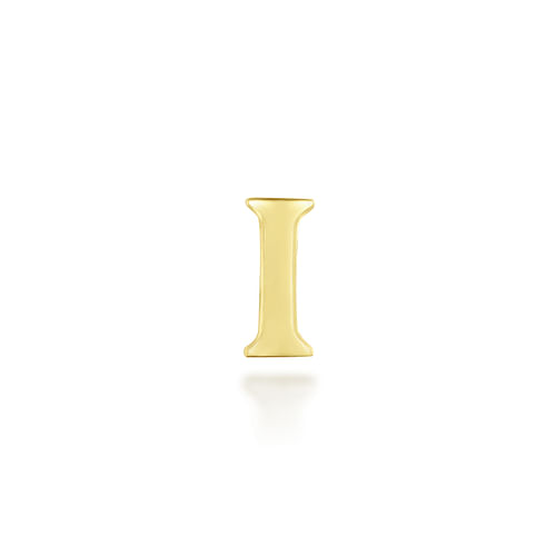 14K Yellow Gold Diamond I Initial Locket Charm