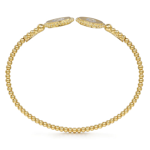 14K Yellow Gold Diamond Initial G and C Bangle