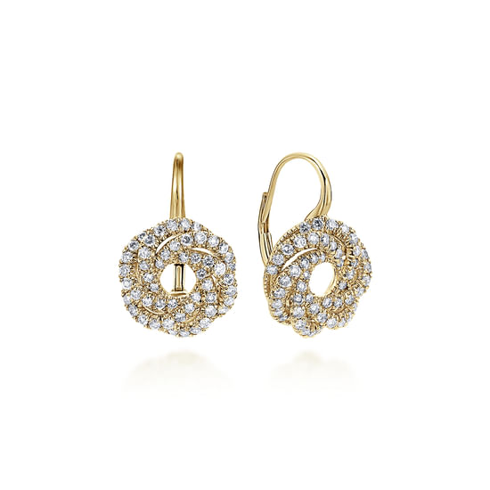 Gabriel - 14K Yellow Gold Diamond Knot Drop Earrings