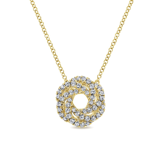Gabriel - 14K Yellow Gold Diamond Knot Pendant Necklace