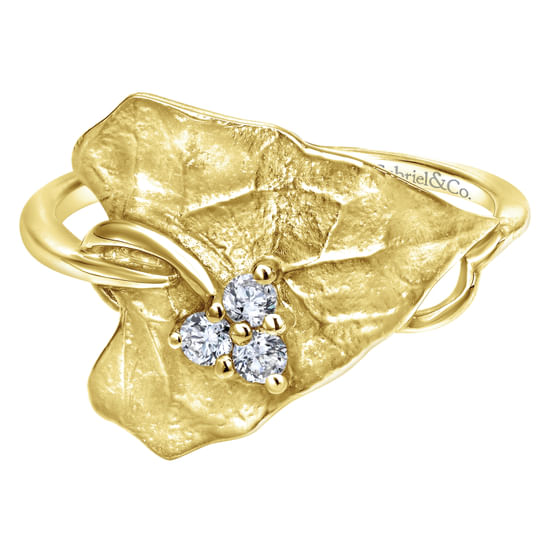 Gabriel - 14K Yellow Gold Diamond Ladies Ring