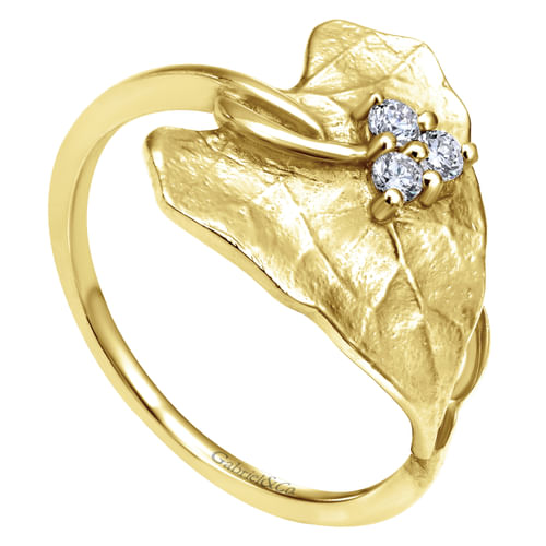 14K Yellow Gold Diamond Ladies Ring