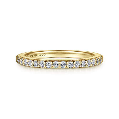 14K Yellow Gold Diamond Ladies Stackable Ring