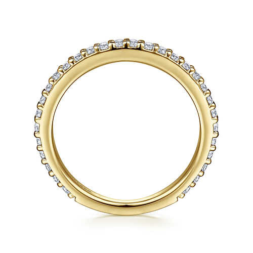 14K Yellow Gold Diamond Ladies Stackable Ring