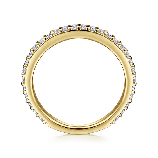 14K Yellow Gold Diamond Ladies Stackable Ring angle 2