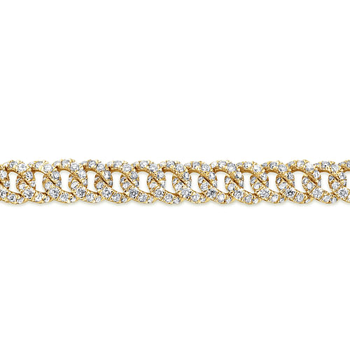 14K Yellow Gold Diamond Link Tennis Bracelet