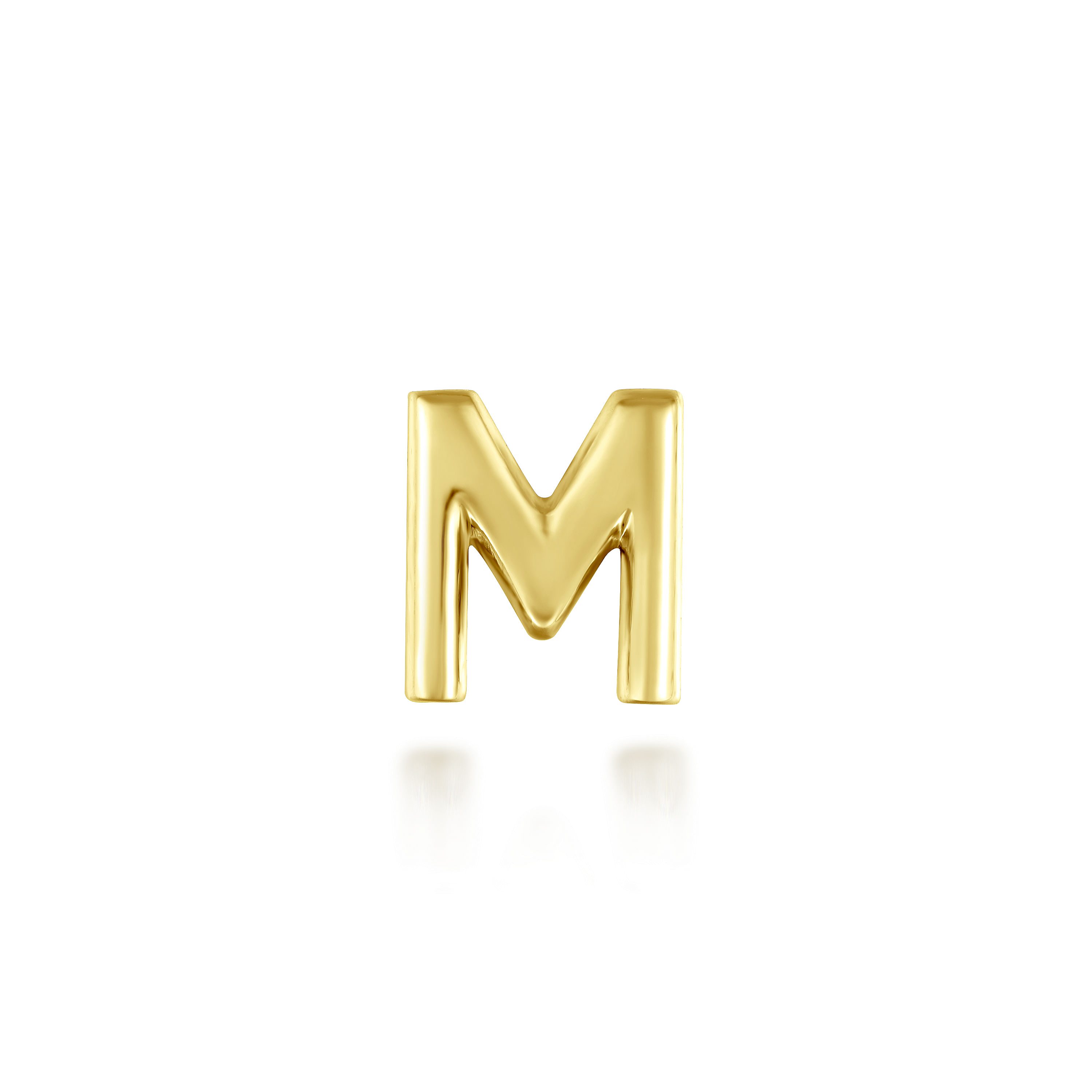 14K Yellow Gold Diamond M Initial Locket Charm