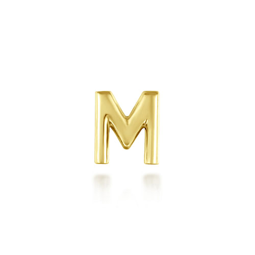 14K Yellow Gold Diamond M Initial Locket Charm