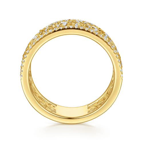 14K Yellow Gold Diamond Marquise Easy Stackable Ring