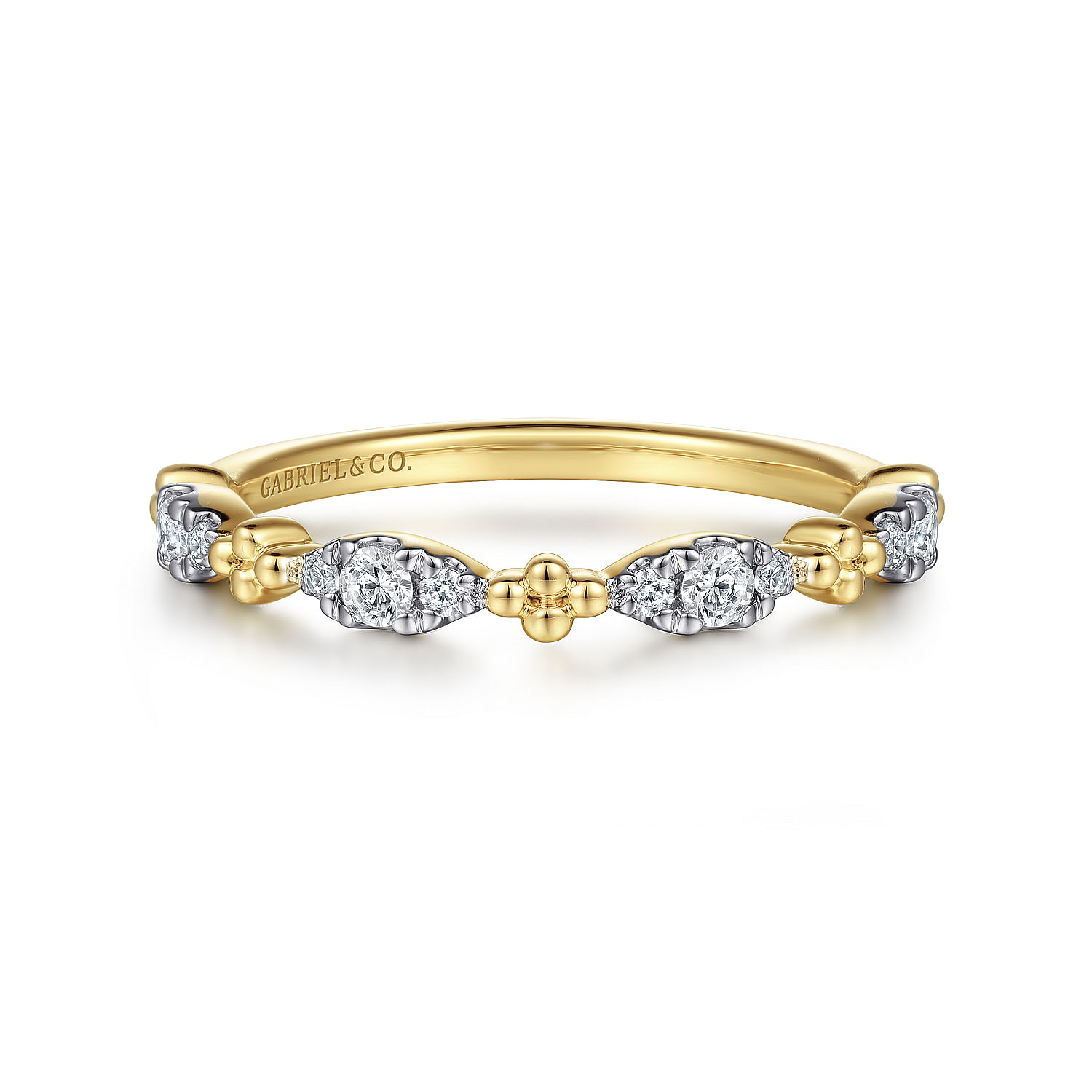 Gabriel - 14K Yellow Gold Diamond Marquise Shape Bujukan Stackable Ring