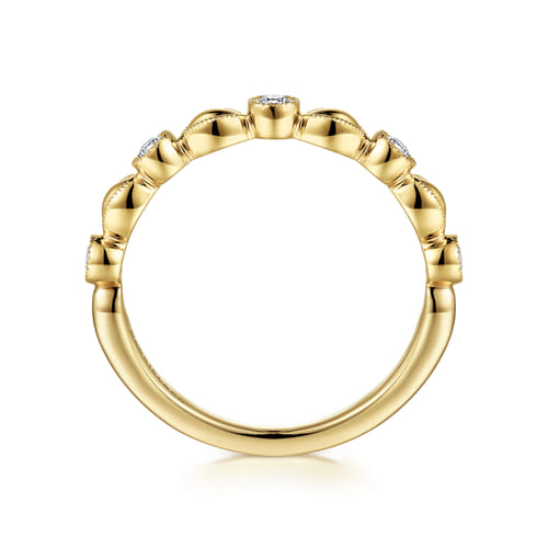14K Yellow Gold Diamond Marquise Shape Stackable Ring