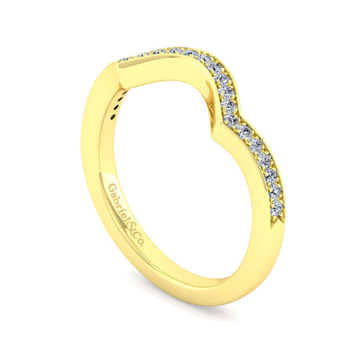 14K Yellow Gold Diamond Matching Wedding Band