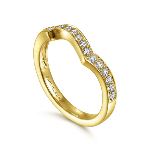 14K Yellow Gold Diamond Matching Wedding Band
