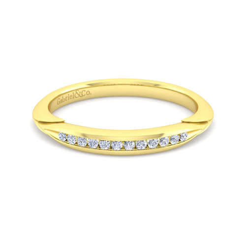 14K Yellow Gold Diamond Matching Wedding Band