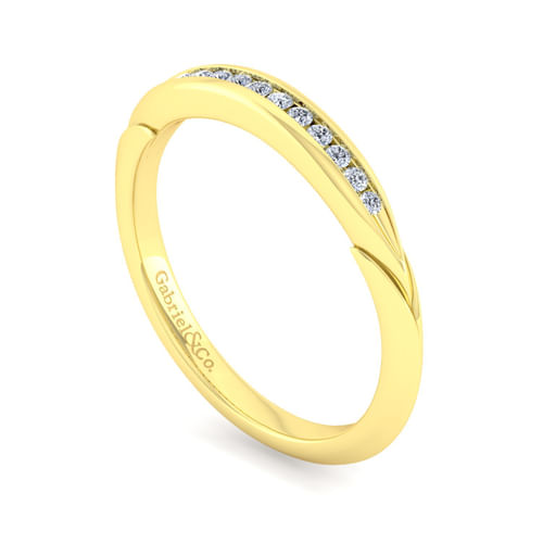 14K Yellow Gold Diamond Matching Wedding Band