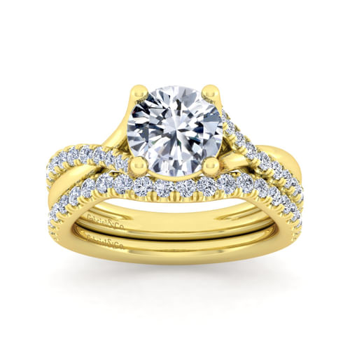 14K Yellow Gold Diamond Matching Wedding Band