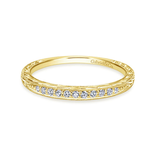 14K Yellow Gold Diamond Matching Wedding Band