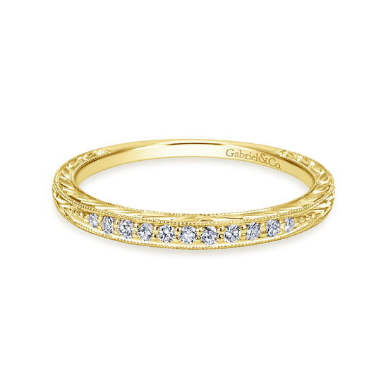 Gabriel - 14K Yellow Gold Diamond Matching Wedding Band