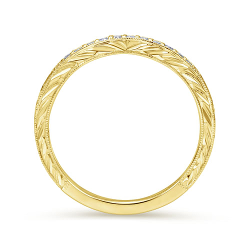 14K Yellow Gold Diamond Matching Wedding Band