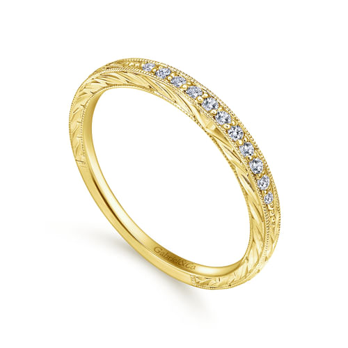 14K Yellow Gold Diamond Matching Wedding Band