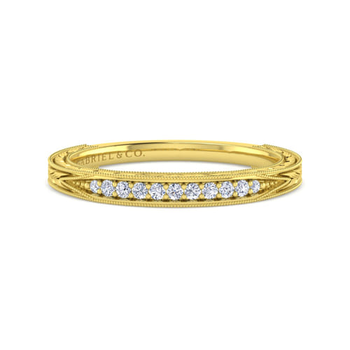 14K Yellow Gold Diamond Matching Wedding Band