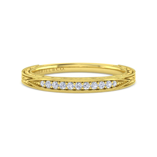 Gabriel - 14K Yellow Gold Diamond Matching Wedding Band
