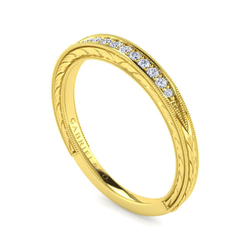 14K Yellow Gold Diamond Matching Wedding Band