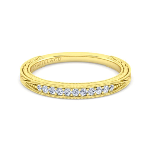 14K Yellow Gold Diamond Matching Wedding Band