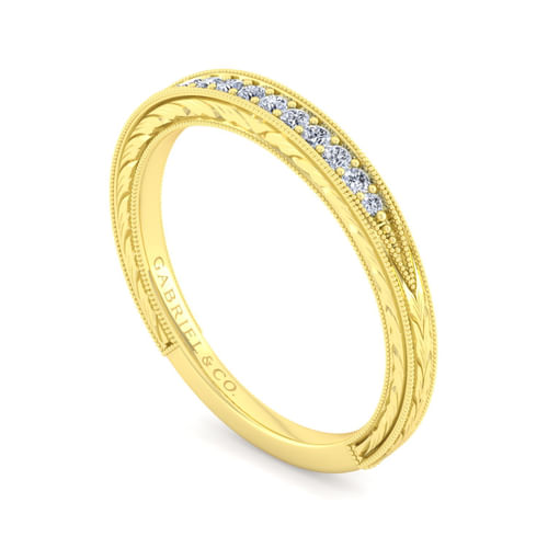 14K Yellow Gold Diamond Matching Wedding Band
