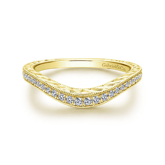 Gabriel - 14K Yellow Gold Diamond Matching Wedding Band