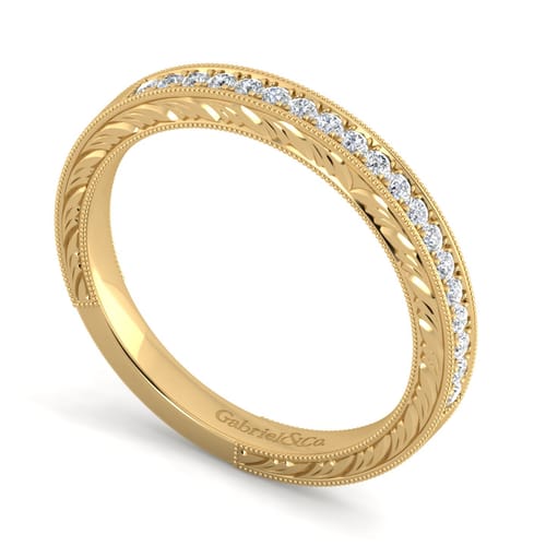 14K Yellow Gold Diamond Matching Wedding Band 14K Yellow Gold Diamond Matching Wedding Band