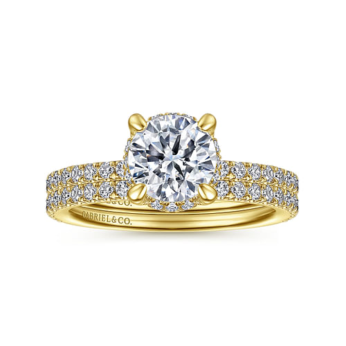 14K Yellow Gold Diamond Matching Wedding Band