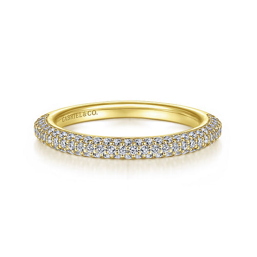 14K Yellow Gold Diamond Matching Wedding Band