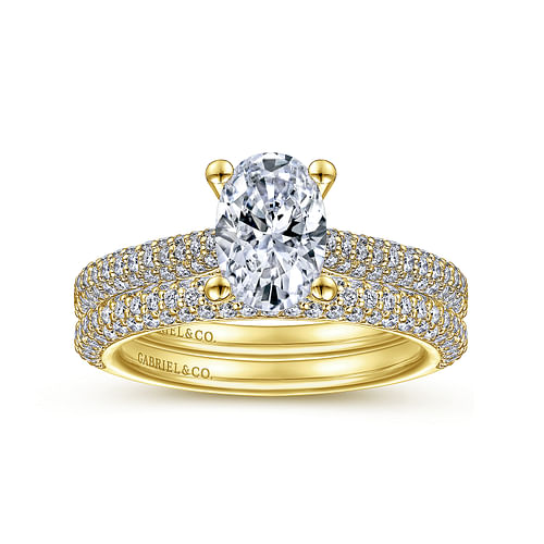 14K Yellow Gold Diamond Matching Wedding Band