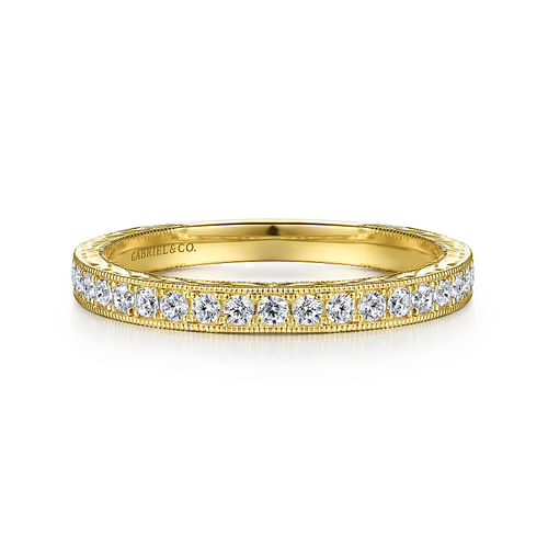 14K Yellow Gold Diamond Matching Wedding Band