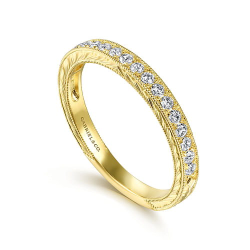 14K Yellow Gold Diamond Matching Wedding Band