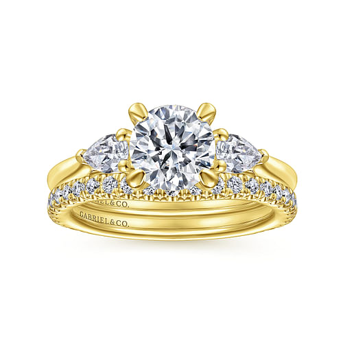 14K Yellow Gold Diamond Matching Wedding Band