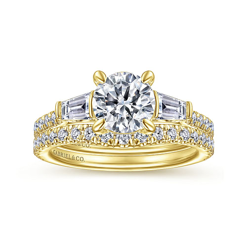 14K Yellow Gold Diamond Matching Wedding Band